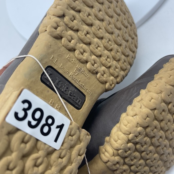 LL Bean Bean Boots Womens 6 Brown Leather Plaid Lined Duck Waterproof USA - Picture 11 of 11